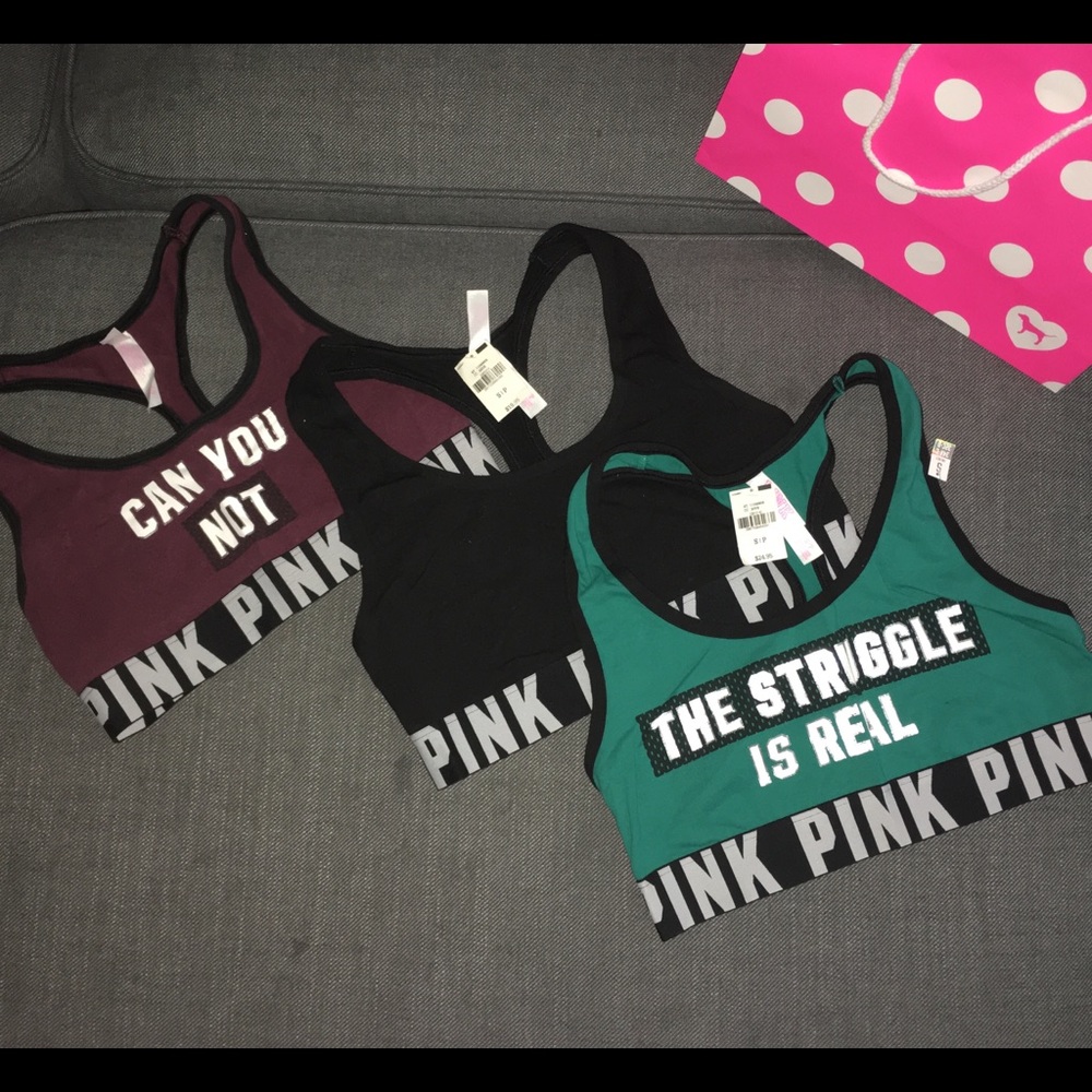 PINK LOGO sports bra